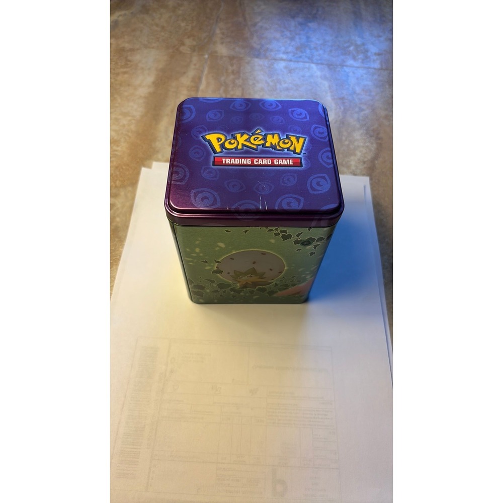 Empty-Pokemon TCG Stacking Tin Grass Type Decidueye Meganium Green Purple 2022